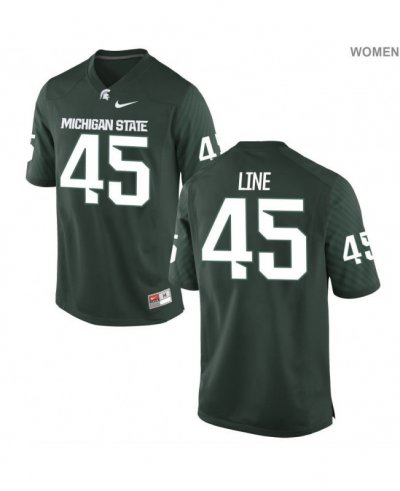 Women's Michigan State Spartans NCAA #45 Ben Line Green Authentic Nike Stitched College Football Jersey EU32D08NN